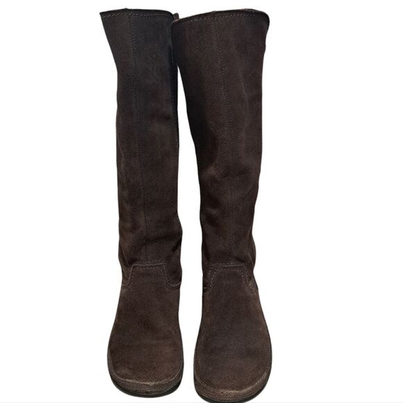 Fitflop Knee High Micro Wobble Board Whimsygoth Chocolate Suede Boots Size 7 - Picture 9 of 17